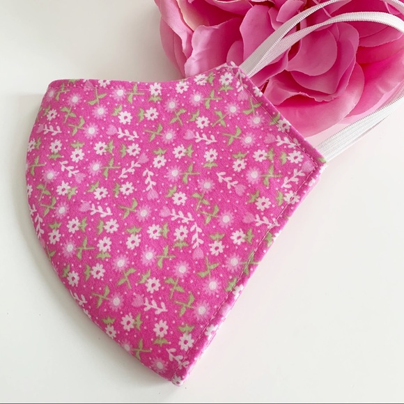 3/$25 Triple Layer Handmade Face Mask floral - Picture 4 of 7